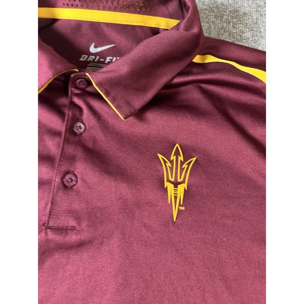 Arizona State Sun Devils Nike Dri-Fit Short Sleeve Polo Red Men's XL Vented Neck